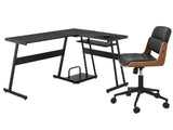 Irina L-Shaped Computer Desk & Rocket Wooden Executive Office Chair