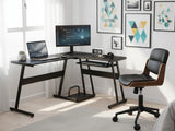Irina L-Shaped Computer Desk & Rocket Wooden Executive Office Chair
