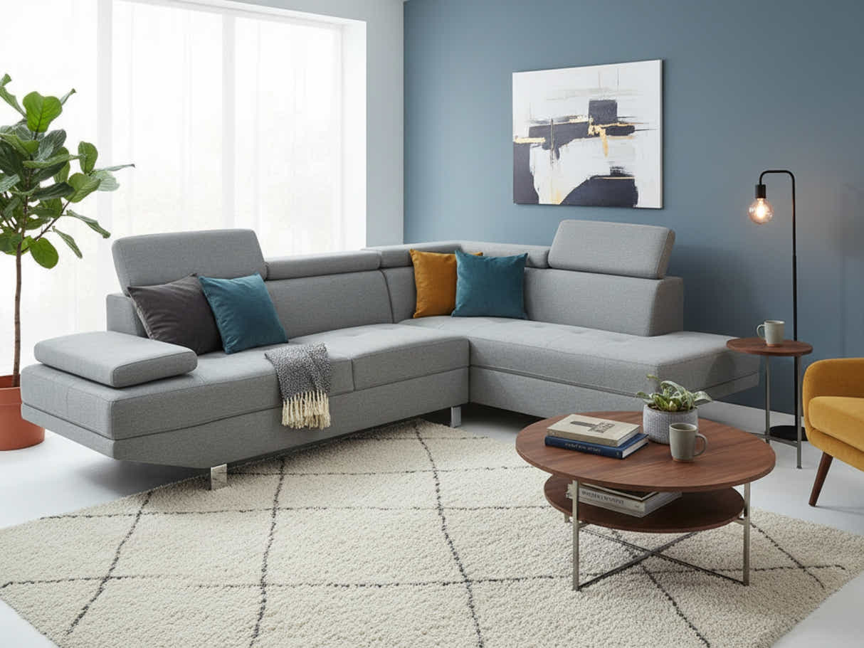 Briz Liene Sectional Sofa - Grey