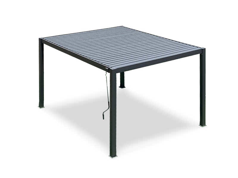 Aluminum Louvre Roof Pergola Grey - 3m x 3m
