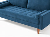 DS Gyllene 2-Seater Velvet Sofa - Blue