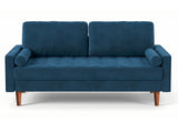 Gyllene 3-Seater Velvet Sofa - Blue
