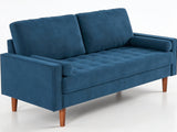 Gyllene 3-Seater Velvet Sofa - Blue