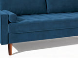 Gyllene 3-Seater Velvet Sofa - Blue