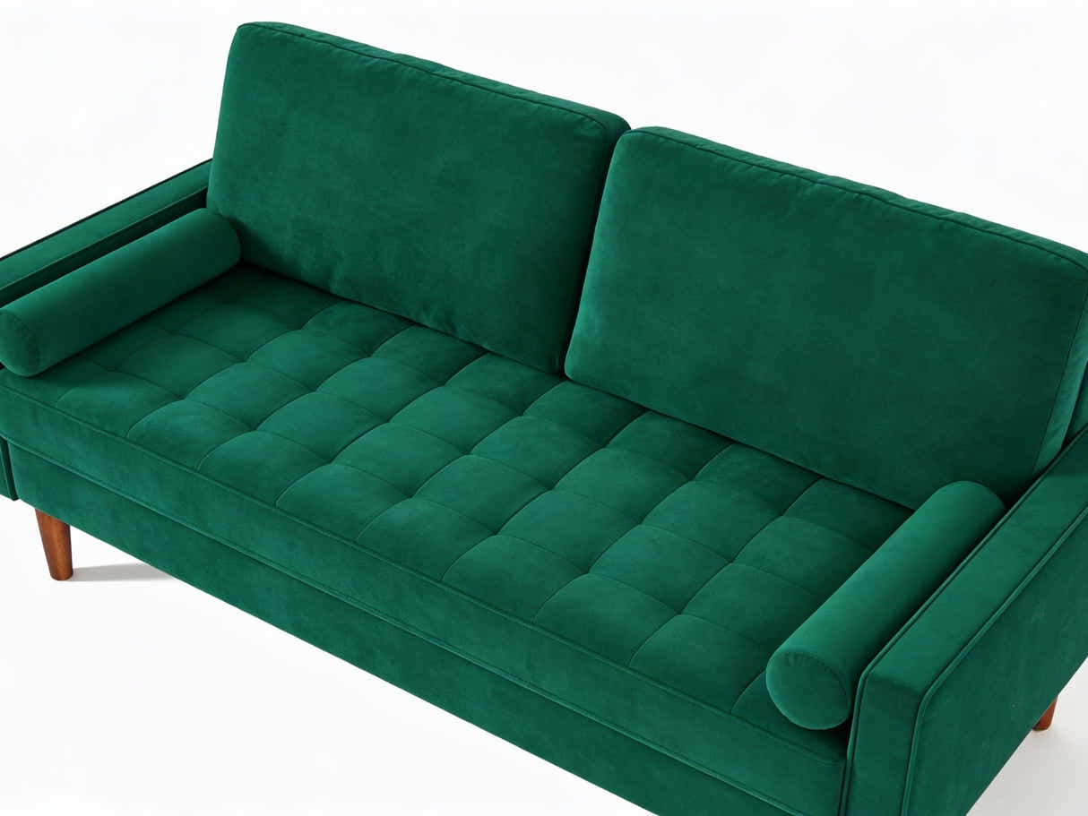 Gyllene 2-Seater Velvet Sofa - Green