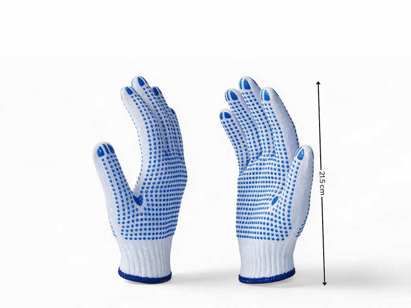 Polycotton Work Gloves with PVC Grip Dots – 12 Pairs Pack