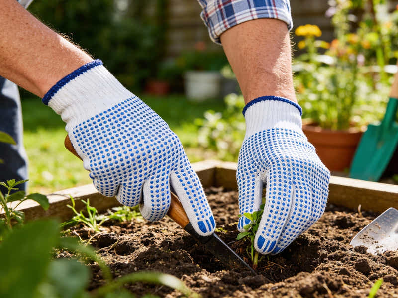 Polycotton Work Gloves with PVC Grip Dots – 12 Pairs Pack