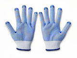 Polycotton Work Gloves with PVC Grip Dots – 12 Pairs Pack