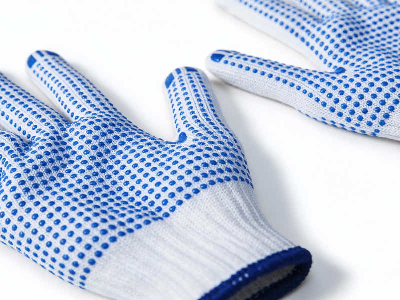 Polycotton Work Gloves with PVC Grip Dots – 12 Pairs Pack