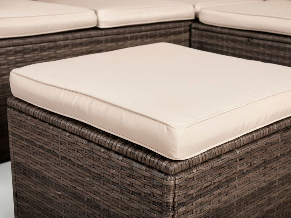 Reo 3-Piece Outdoor Sofa with Storage - Beige