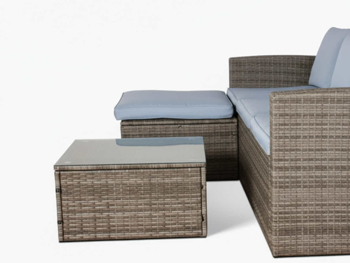 Reo 3-Piece Outdoor Sofa with Storage - Blue