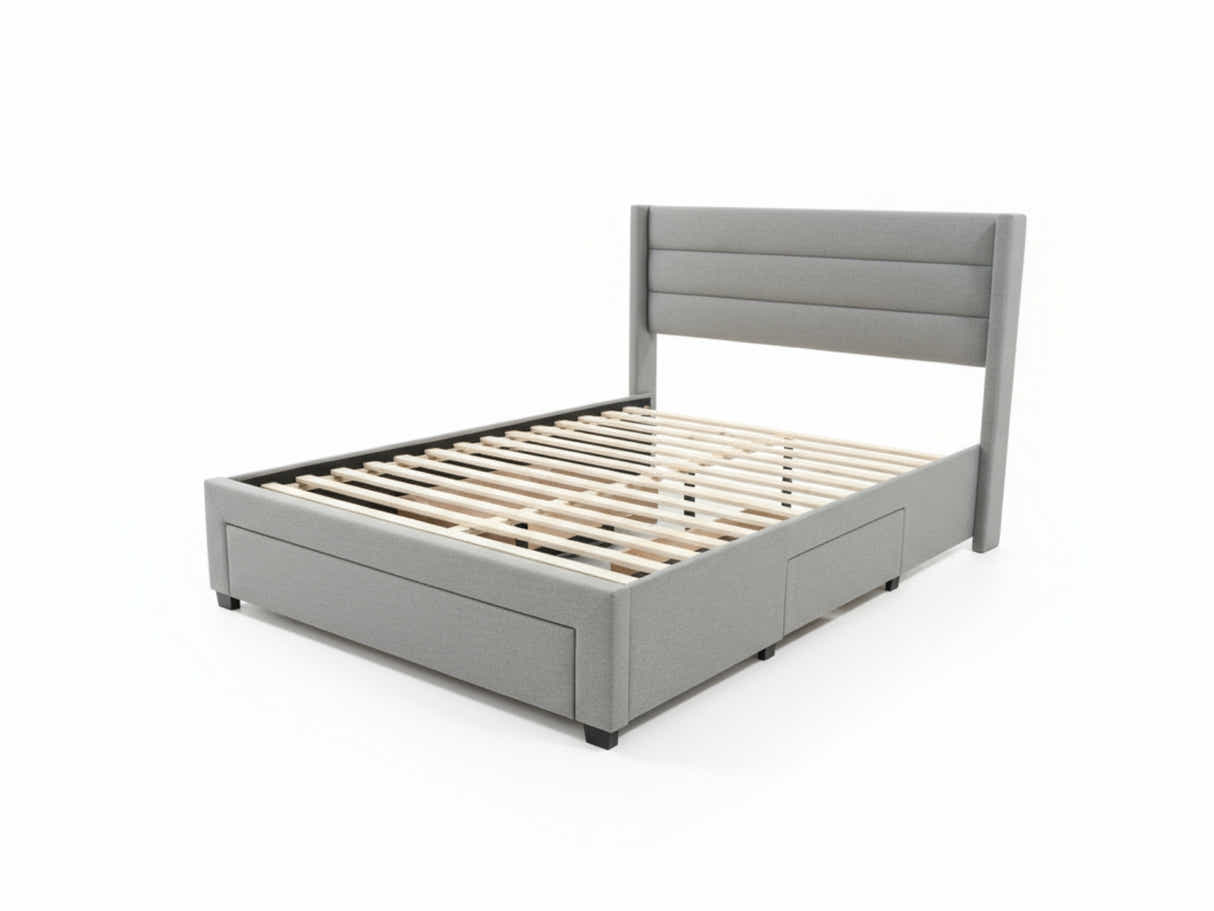 Coronado-A Bed Frame With Drawers - Double