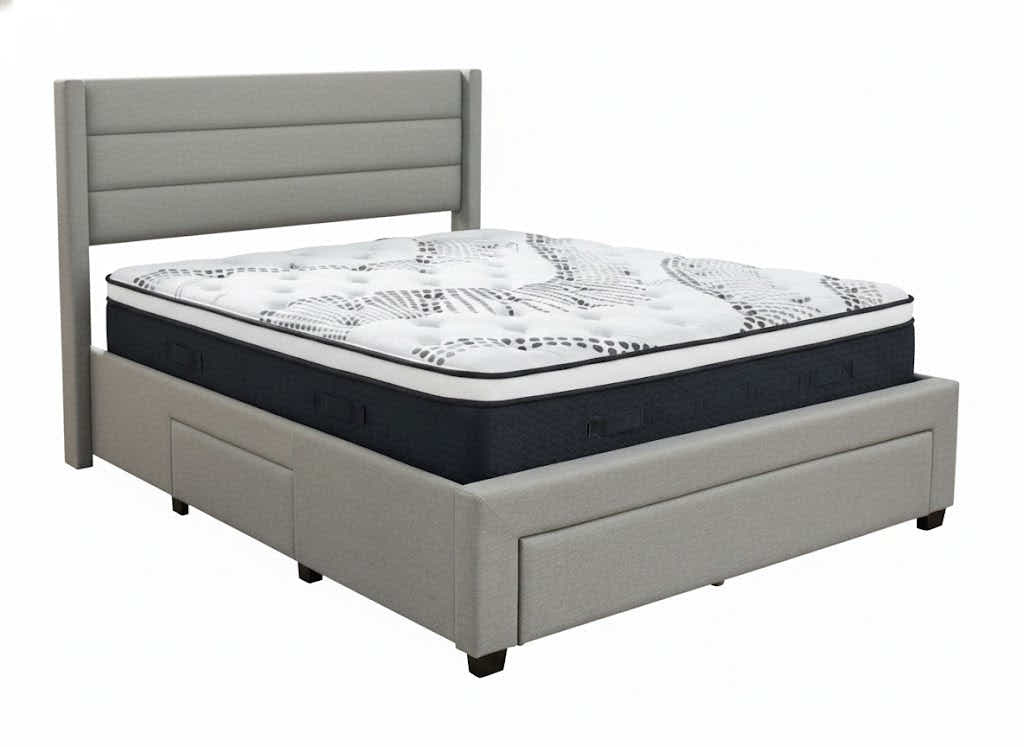 Coronado-A Bed Frame With Drawers & Euro Top Mattress J32 - Double