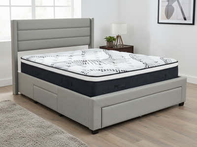 Coronado-A Bed Frame With Drawers & Euro Top Mattress J32 - Double (Combo)