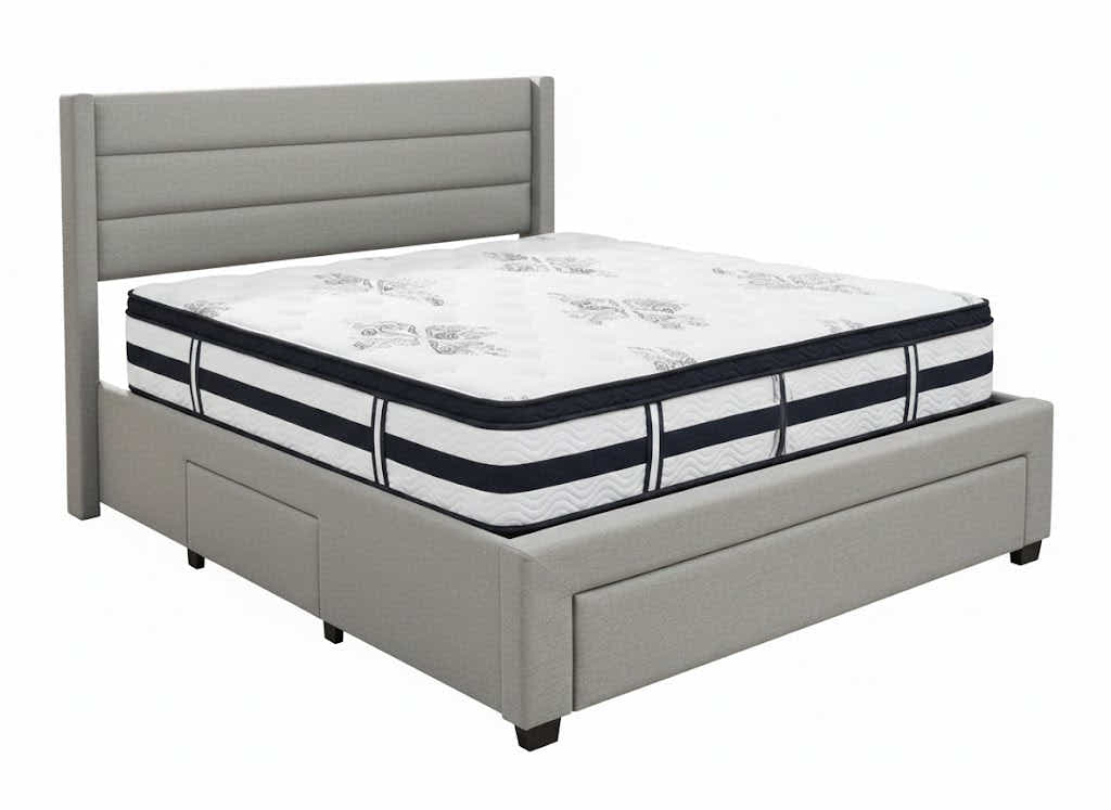 Coronado-A Bed Frame With Drawers & Euro Top Mattress K34 - Double