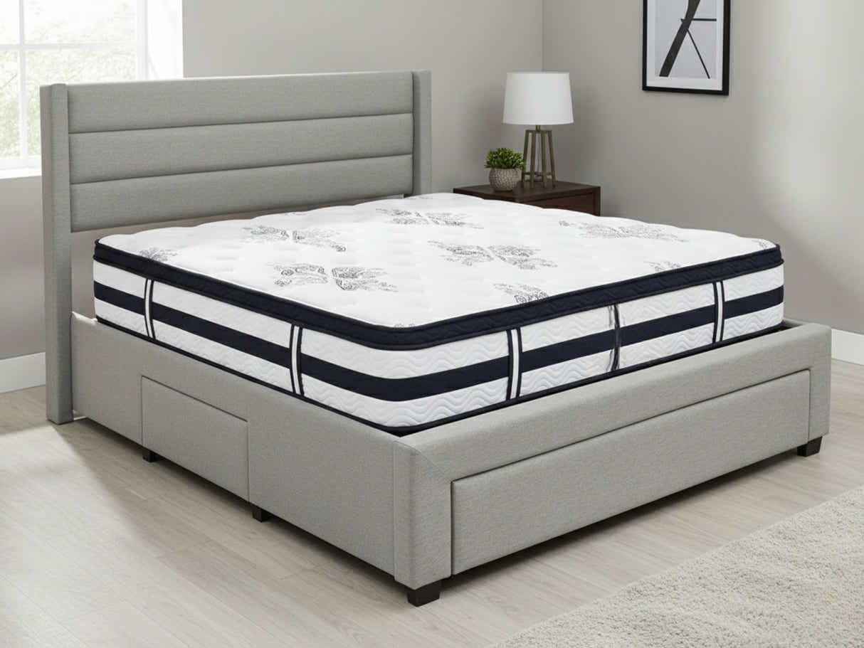 Coronado-A Bed Frame With Drawers & Euro Top Mattress K34 - Double