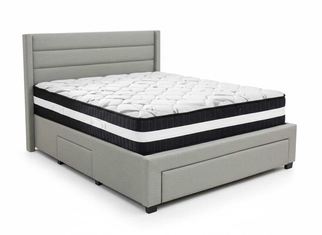Coronado-A Bed Frame With Drawers & Euro Top Mattress L30 - Double