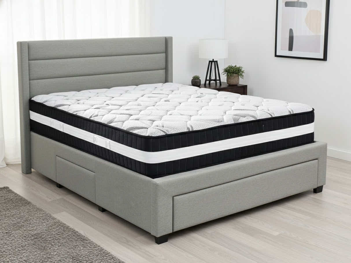 Coronado-A Bed Frame With Drawers & Euro Top Mattress L30 - Double