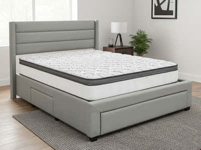 Coronado-A Bed Frame With Drawers & Euro Top Memory Foam Mattress GEL30 - Double (Combo)