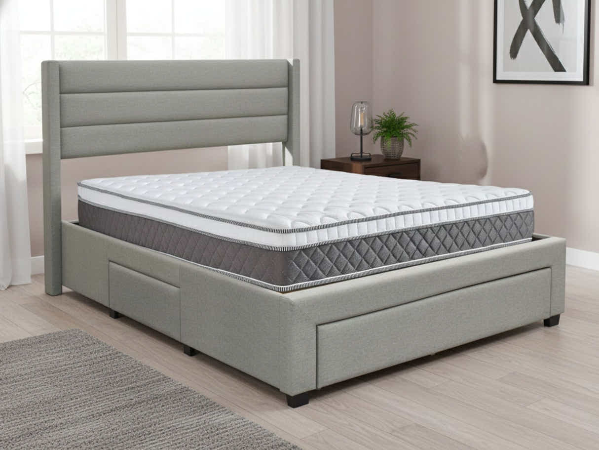 Coronado-A Bed Frame With Drawers & MEM23 Mattress - Double