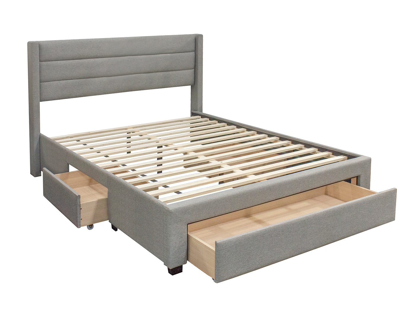 Coronado Queen Bed Frame With Drawers - Grey