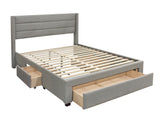 Coronado Queen Bed Frame With Drawers - Grey
