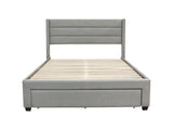 Coronado Queen Bed Frame With Drawers - Grey