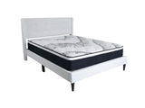 Vele‑C Bed Frame White & Euro Top Mattress J32 - Double