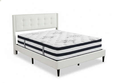 Vele‑C Bed Frame White & Euro Top Mattress K34 - Double
