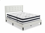 Vele‑C Bed Frame White & Euro Top Mattress K34 - Double