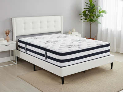 Vele‑C Bed Frame White & Euro Top Mattress K34 - Double