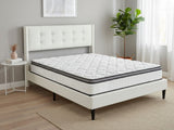 Vele‑C Bed Frame White & Euro Top Memory Foam Mattress GEL30 ‑ Double