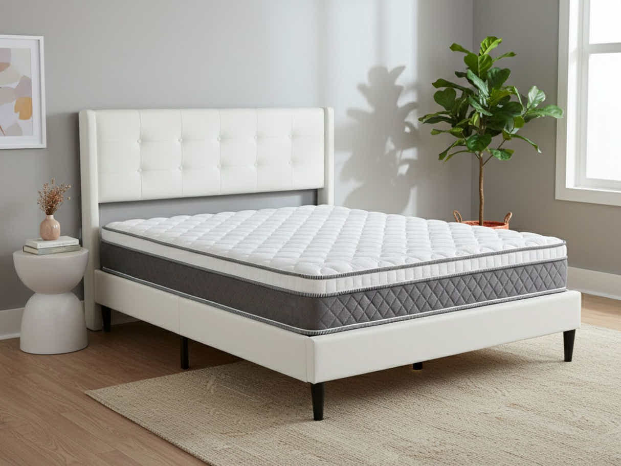 Vele‑C Bed Frame White & MEM23 Mattress ‑ Double