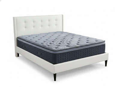 Vele‑C Bed Frame White & Euro Top Mattress B34 - Double