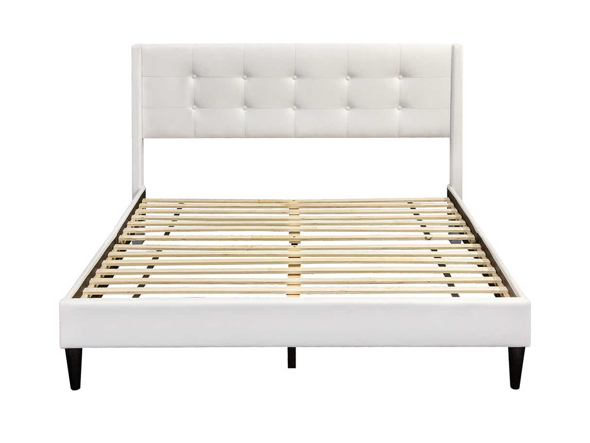 Vele‑C Bed Frame White & Euro Top Mattress K34 - Double