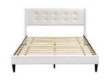 Vele-C Fabric Queen Bed Frame - White