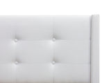 Vele-C Fabric Queen Bed Frame - White