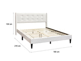 Vele-C Fabric Queen Bed Frame - White