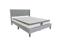 Vele‑D Bed Frame Light Grey & Euro Top Memory Foam Mattress GEL30 - Double