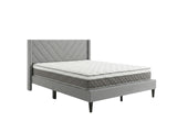 Vele‑D Bed Frame Light Grey & MEM23 Mattress - Double