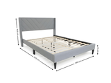 Vele-D Bed Frame Light Grey - Double