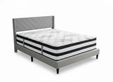 Vele‑D Bed Frame Light Grey & Euro Top Mattress K34 - Double