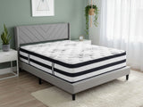 Vele‑D Bed Frame Light Grey & Euro Top Mattress K34 - Double