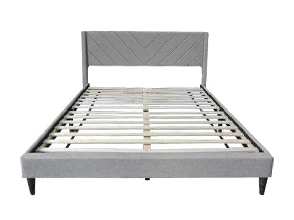 Vele‑D Bed Frame Light Grey & Euro Top Mattress K34 - Double