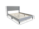 Vele-D Bed Frame Light Grey - Queen
