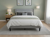 Vele-D Bed Frame Light Grey - Queen
