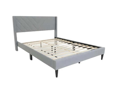 Vele-D Bed Frame Light Grey - Queen