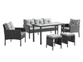 Ettaro 5-Piece Outdoor Lounge Set - Black & Grey