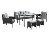 Ettaro 5-Piece Outdoor Lounge Set - Black & Grey