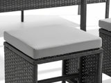 Ettaro 5-Piece Outdoor Lounge Set - Black + Grey